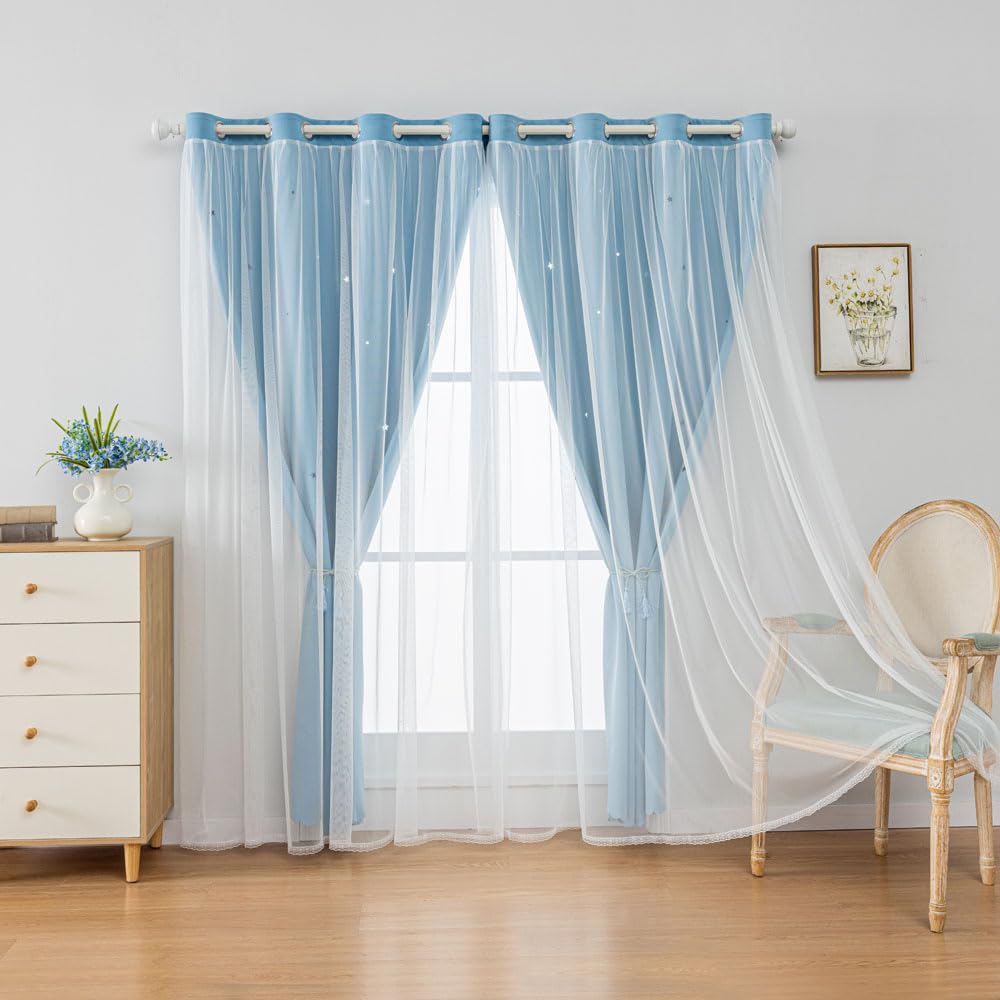 FANLI hollow-star pattern curtains glow when light shines through.