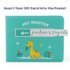 Fanna dinosaur-theme pattern interior with colorful pages for playful memories.