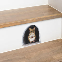 Fanshuge 3D mouse hole wall decal set 03 suits living rooms for whimsy and curiosity.