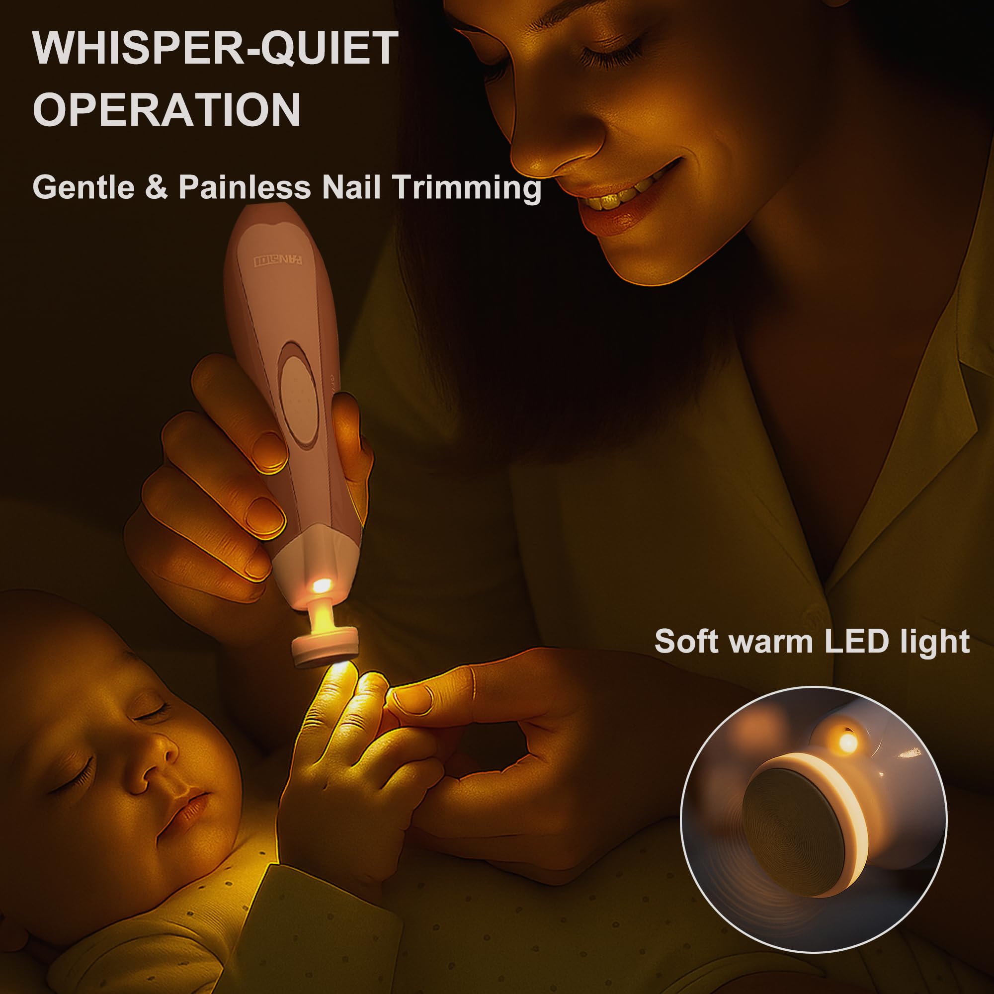 Fansidi baby nail trimmer with one touch multi-speed control for ease