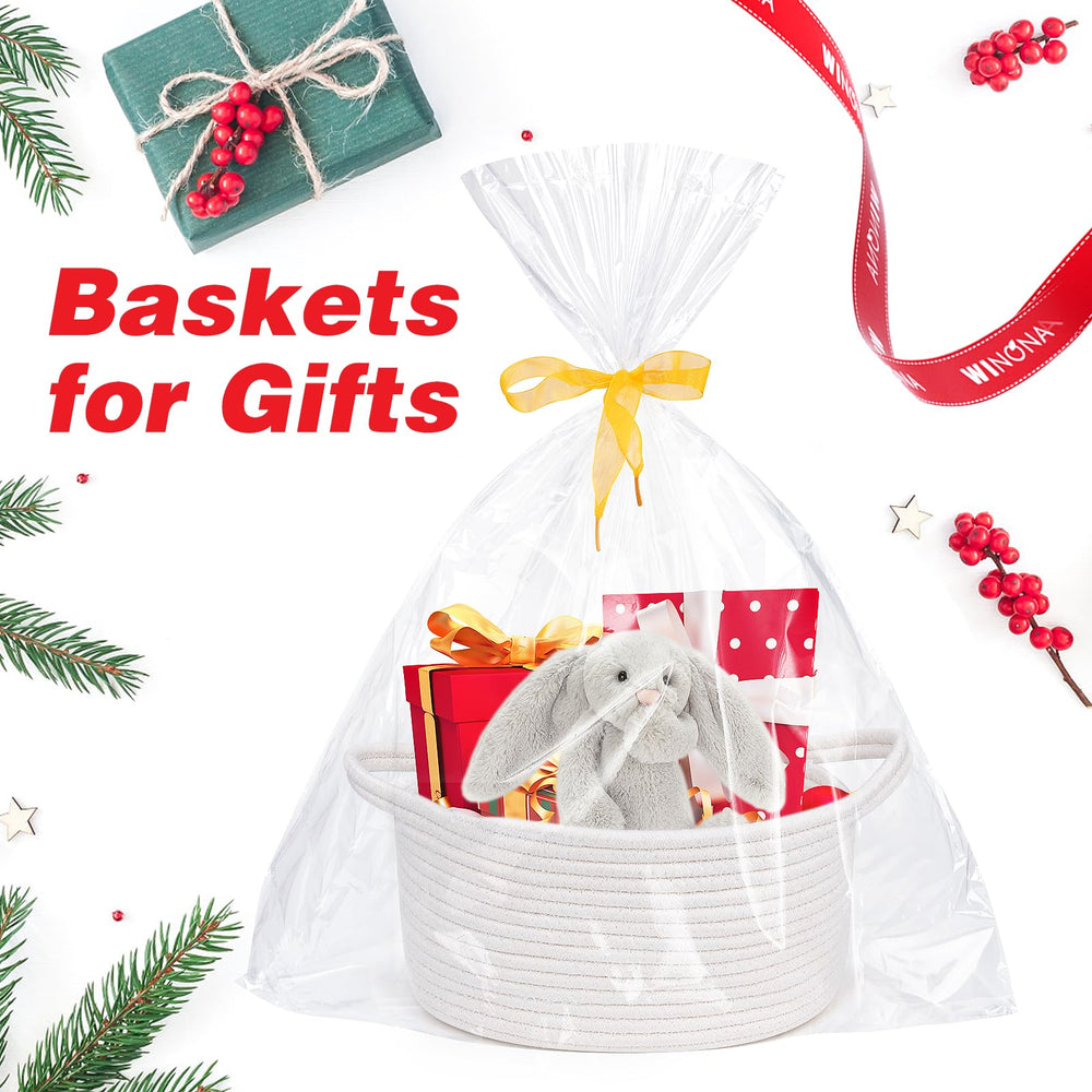 Fantasyon woven storage baskets used for toy organization at home.