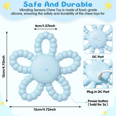 Fantspati vibrating sensory chew toy in hand showing ergonomic grip for small fingers