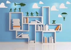 FARAMON army men wall sticker soldiers closeup shows vivid green figures.