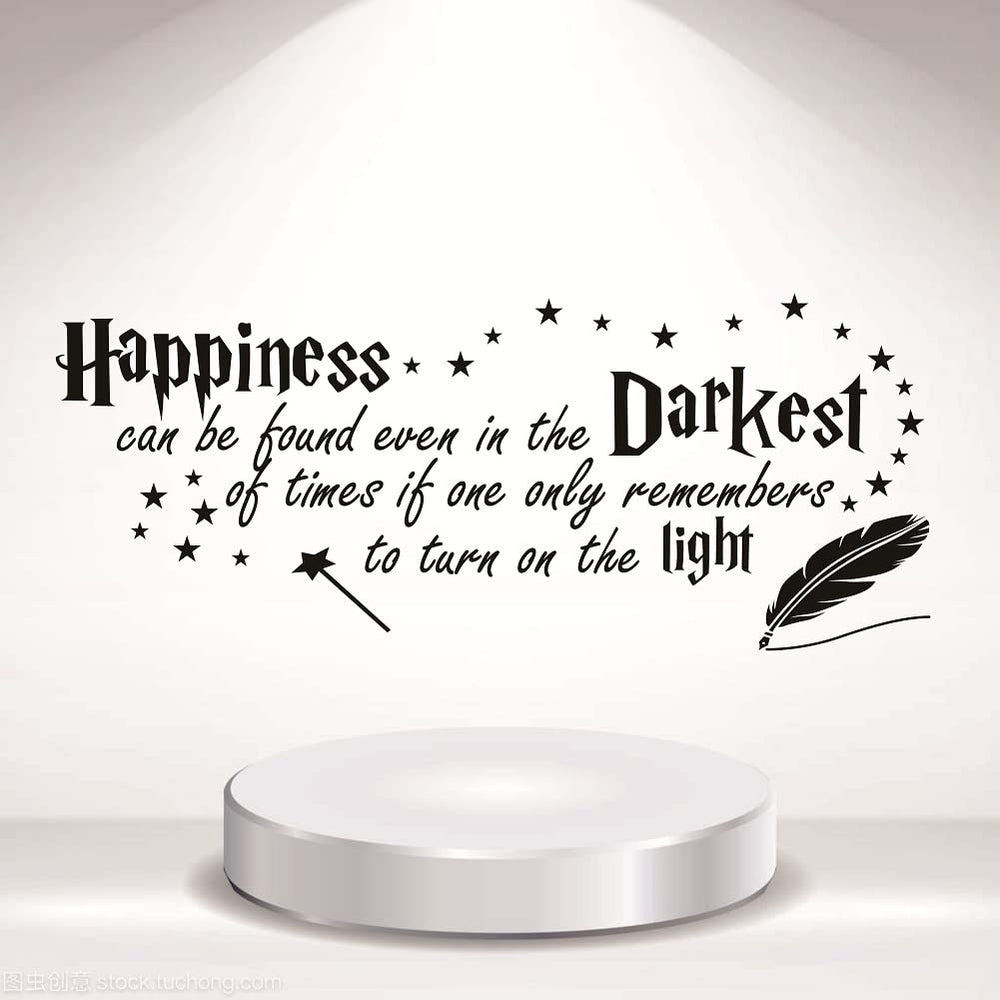 FARAMON quote-happiness wall-sticker shown on smooth wall for bold contrast