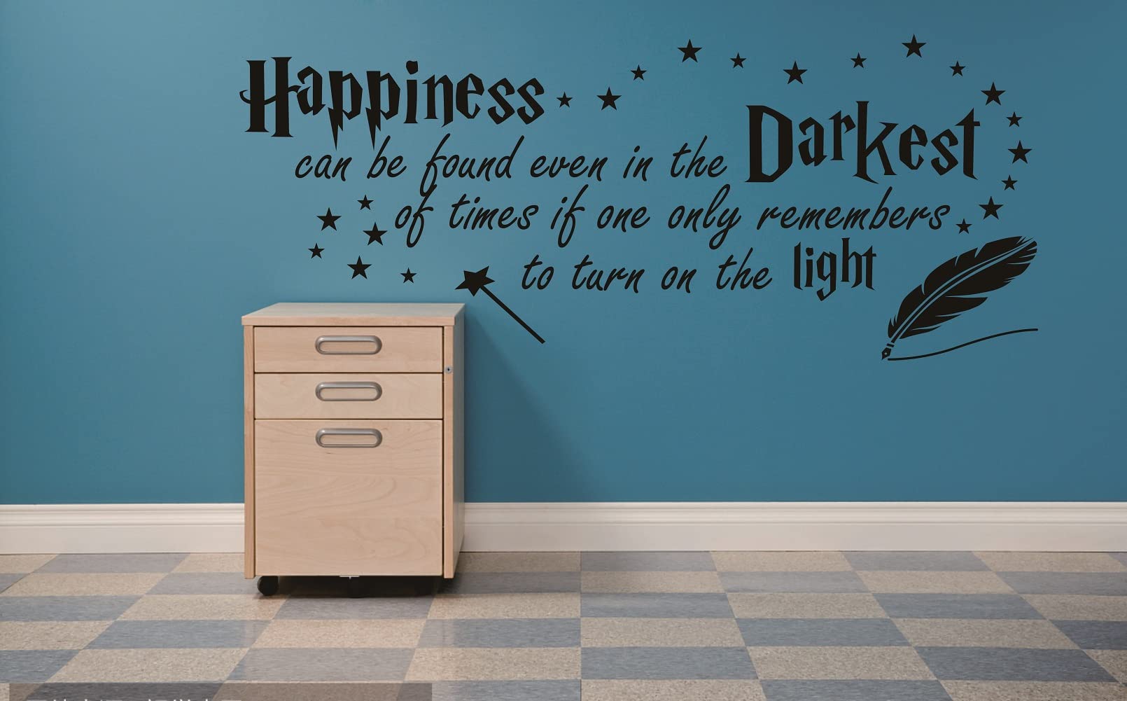 FARAMON quote-happiness wall-sticker in a kids' room inspiring joyful vibes