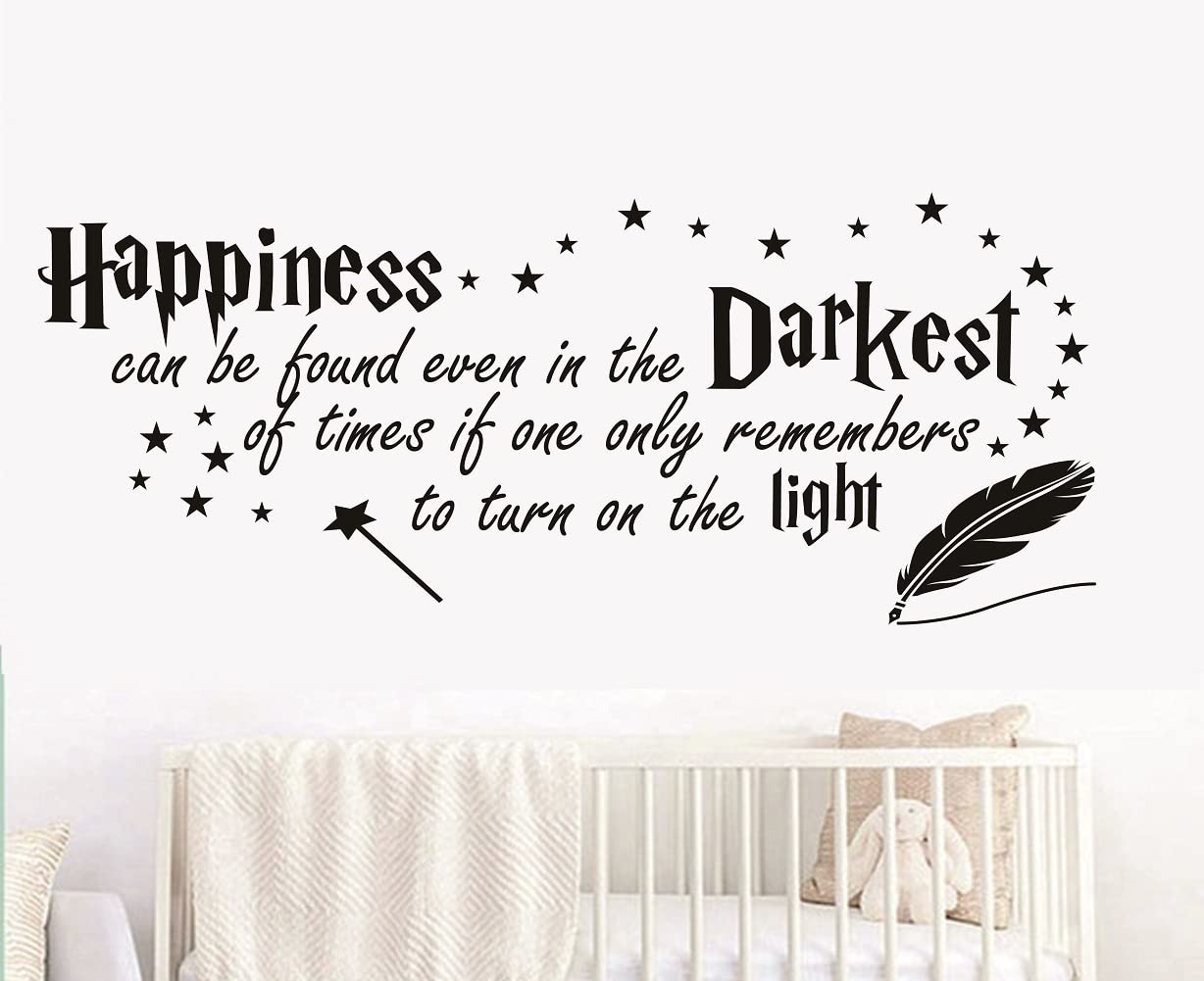 FARAMON quote-happiness wall-sticker adds visual interest to light walls
