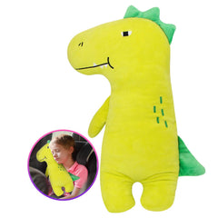 Farochy dinosaur seatbelt pillow in car provides cozy neck support on long trips