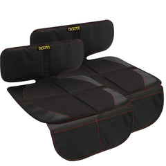 FASITE car seat protector 2-pack demonstrates easy installation for family car trips