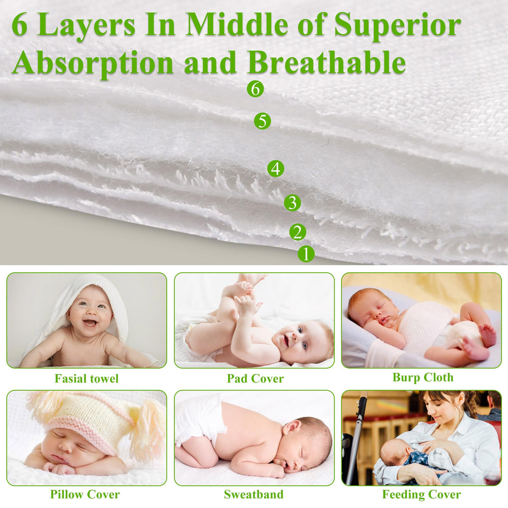 Fasoar baby burp cloths soft cotton texture for gentle cleanup.