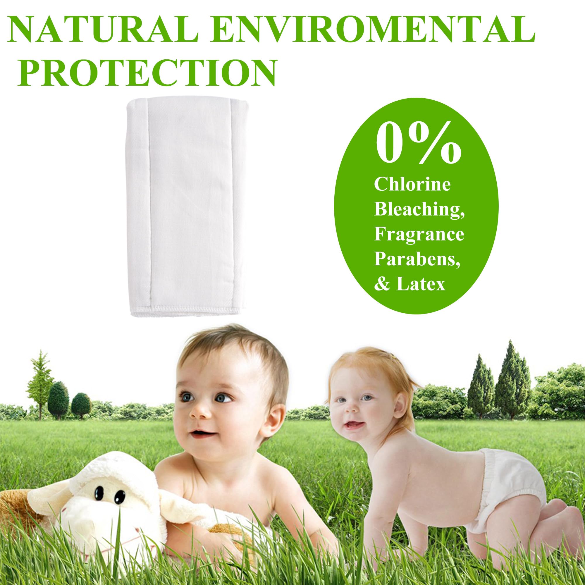 Fasoar prefold diapers cotton folded travel, compact packing for on-the-go.