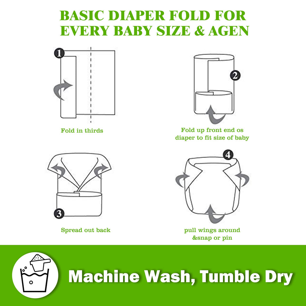 Fasoar Prefold Diapers toddler insert use for growing babies