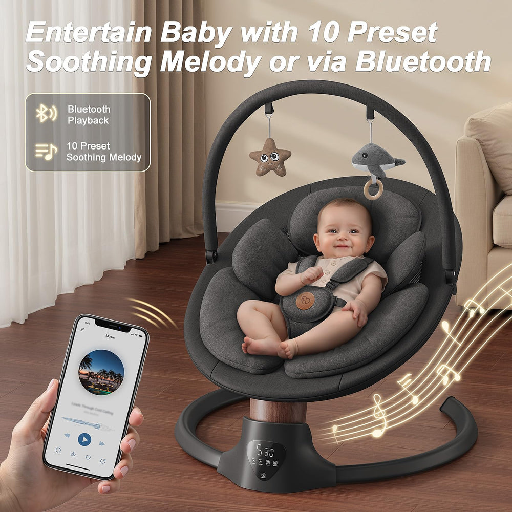 FasonBaby electric baby swing battery option supports outdoor use