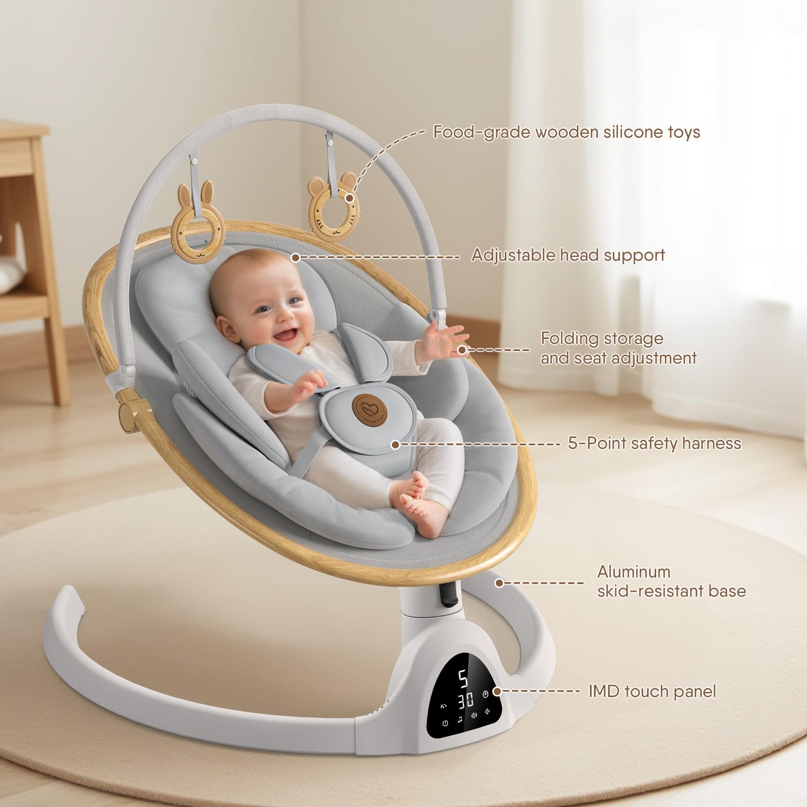 FasonBaby swing safety harness keeps baby secure during soothing sessions