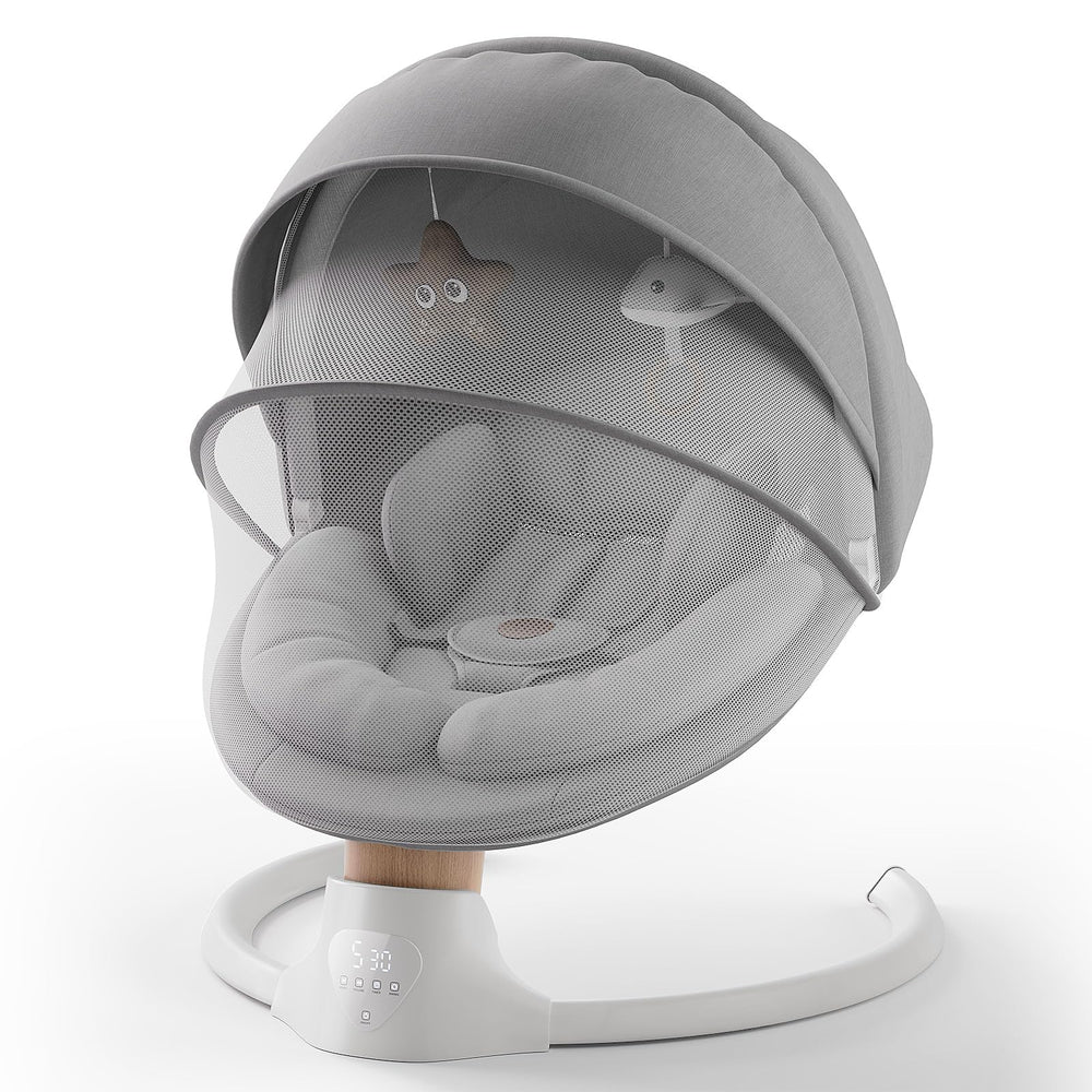 FasonBaby mosquito-net canopy protects baby from insects while swinging.