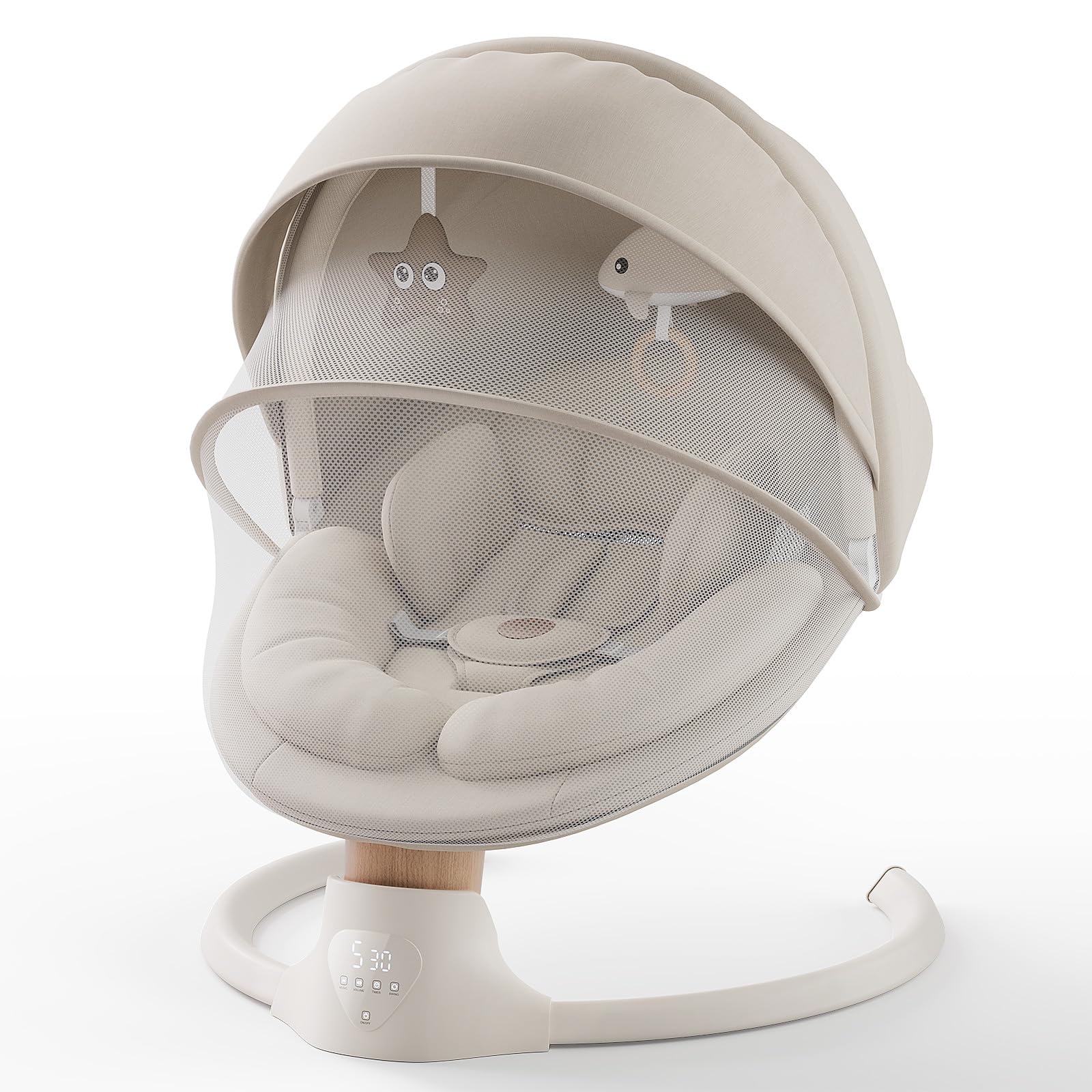 FasonBaby wood-grain design swing blends with home decor