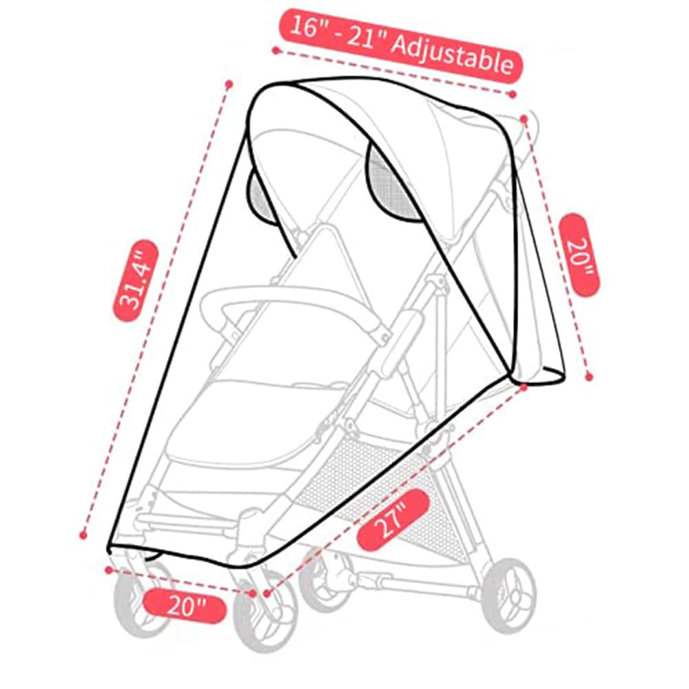 FASOTY rain cover side ventilation for breathable airflow during stroller outings