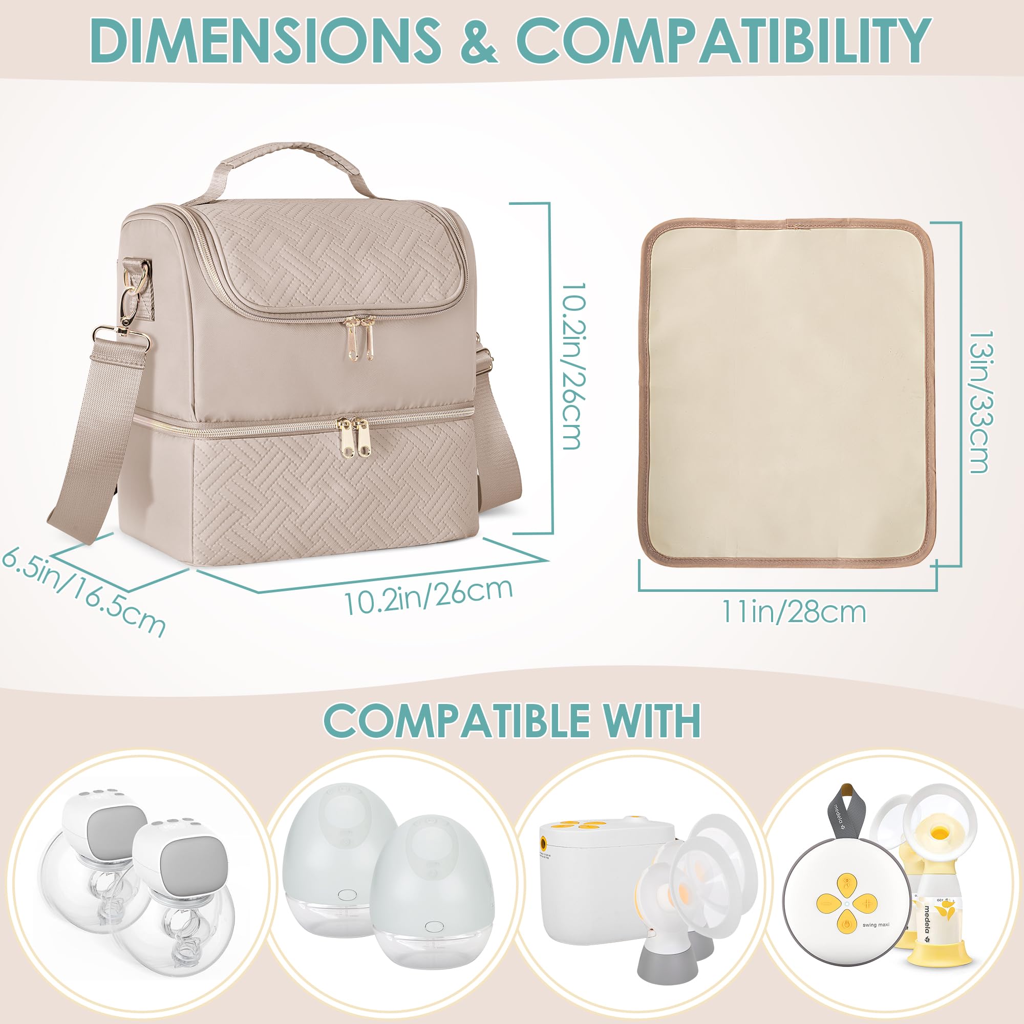 Fasrom breast pump bag camel insulated cooler keeps bottles cool on outings