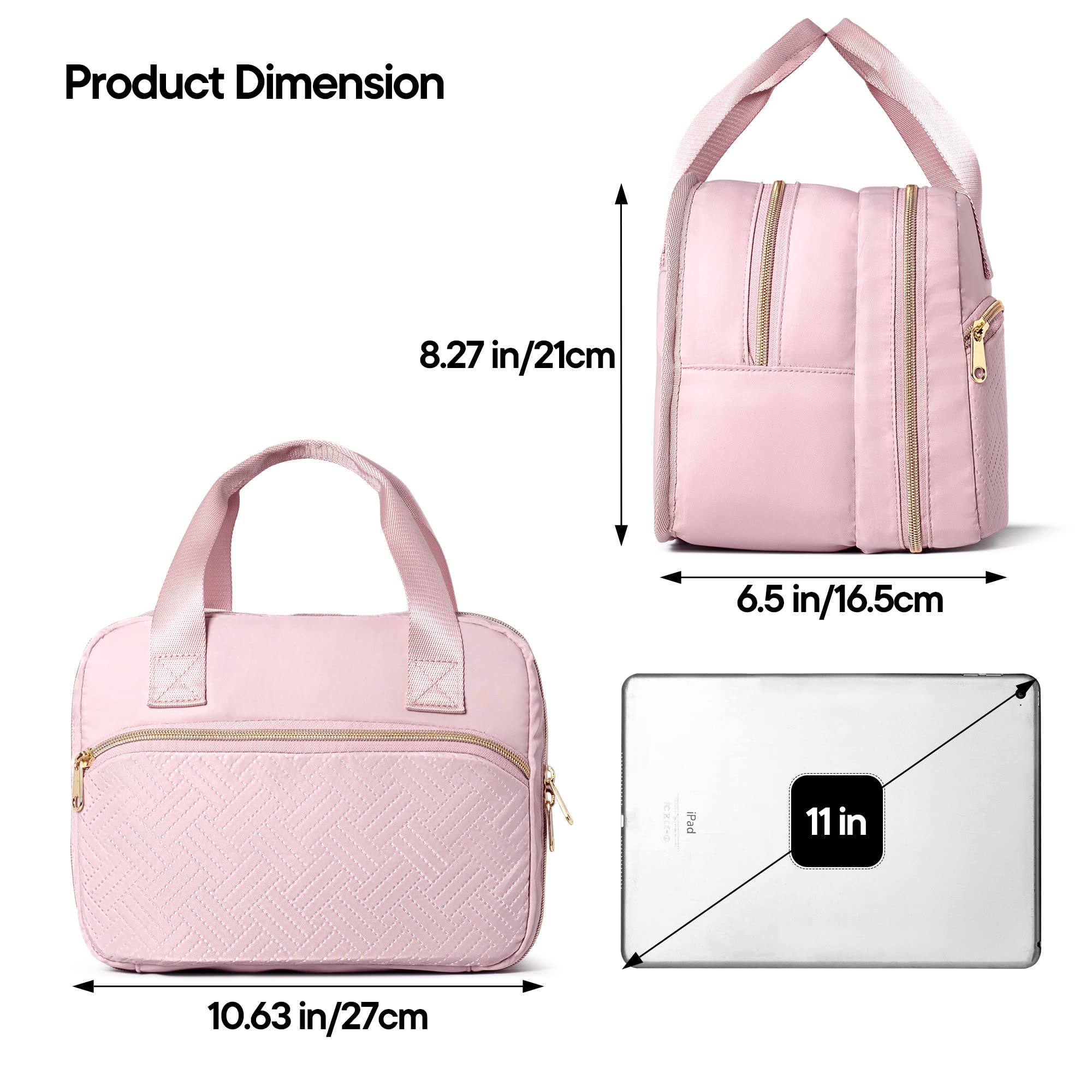 Fasrom pink reinforced handle enables easy carrying between locations.