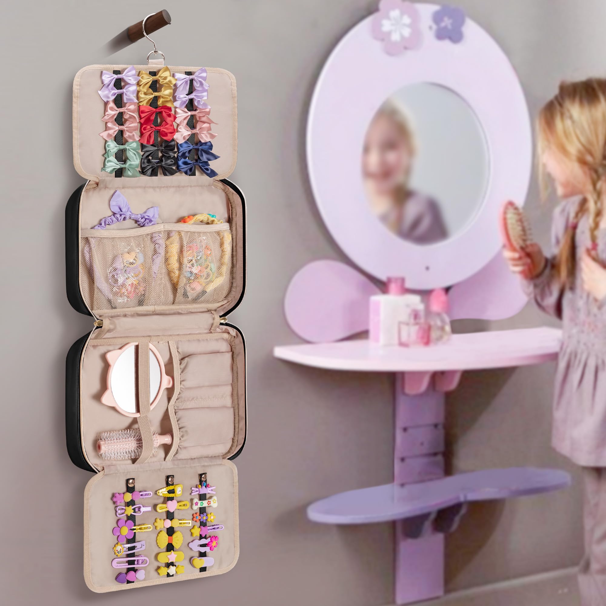 Fasrom gift-ready hair bow travel bag ideal for gifting baby girls' accessories.