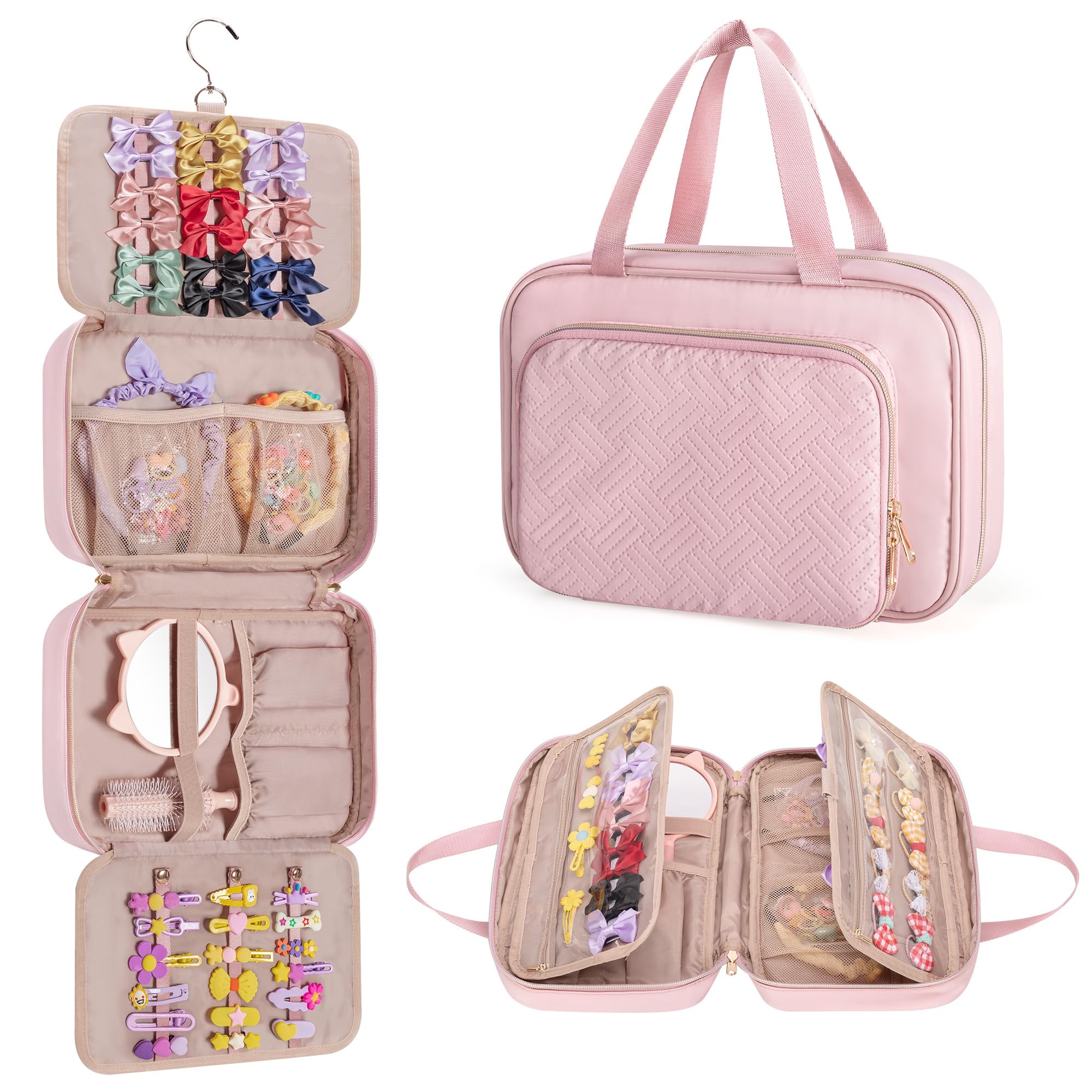 Fasrom hair accessories organizer front-view shows tidy storage for bows and clips.
