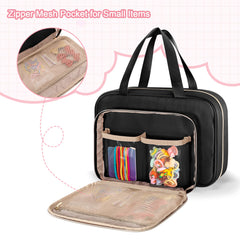 Fasrom mesh pouches keep headbands and brushes neatly separated.