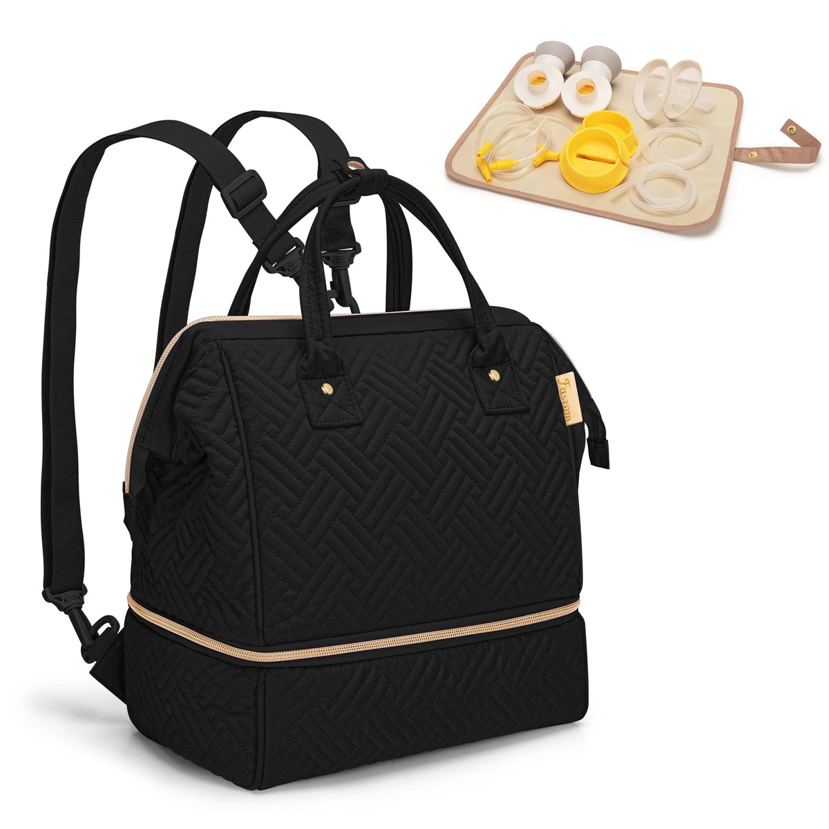 Fasrom pump bag backpack with cooler keeps breast milk organized on the go