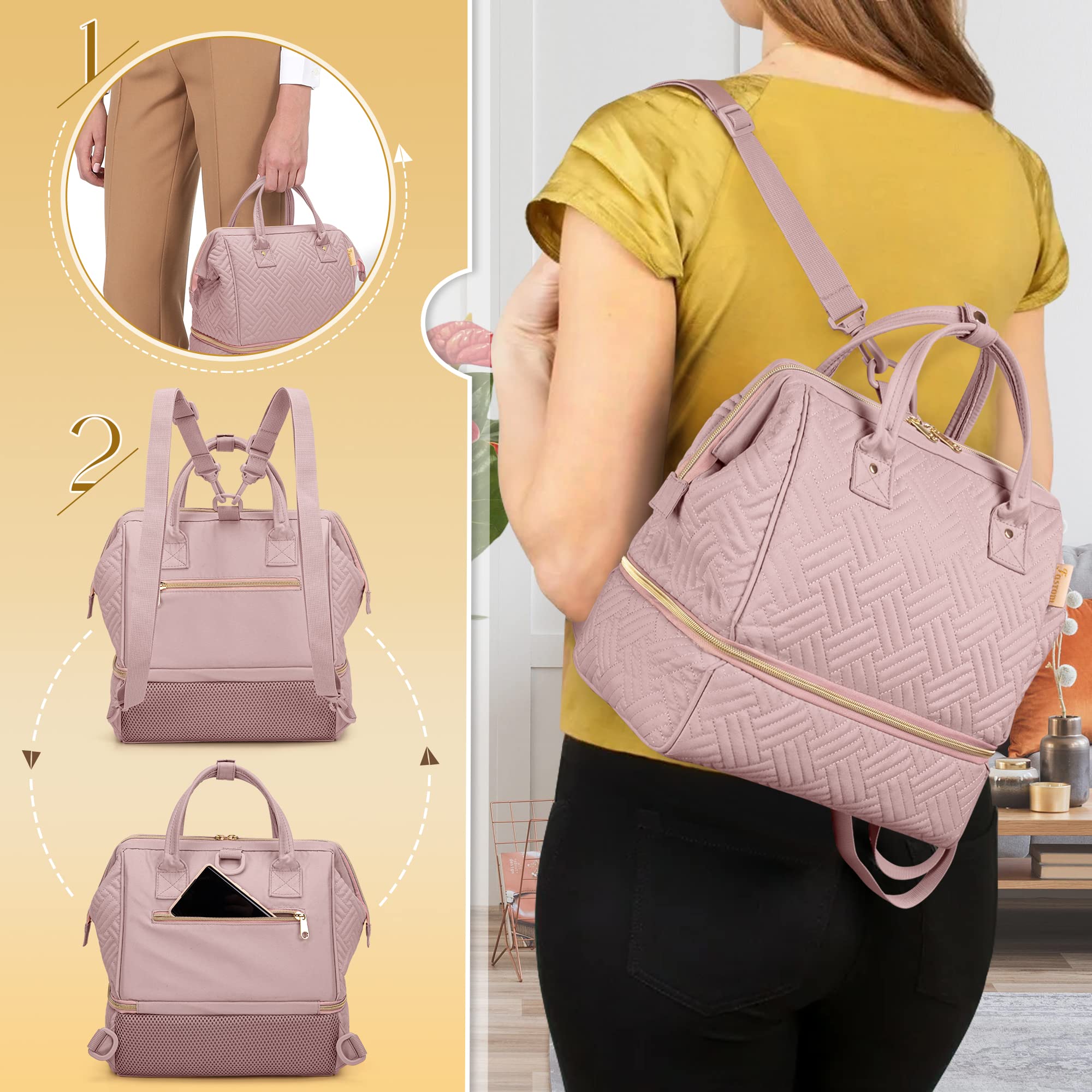 Fasrom small pump bag back anti-theft pocket stores valuables securely while traveling.