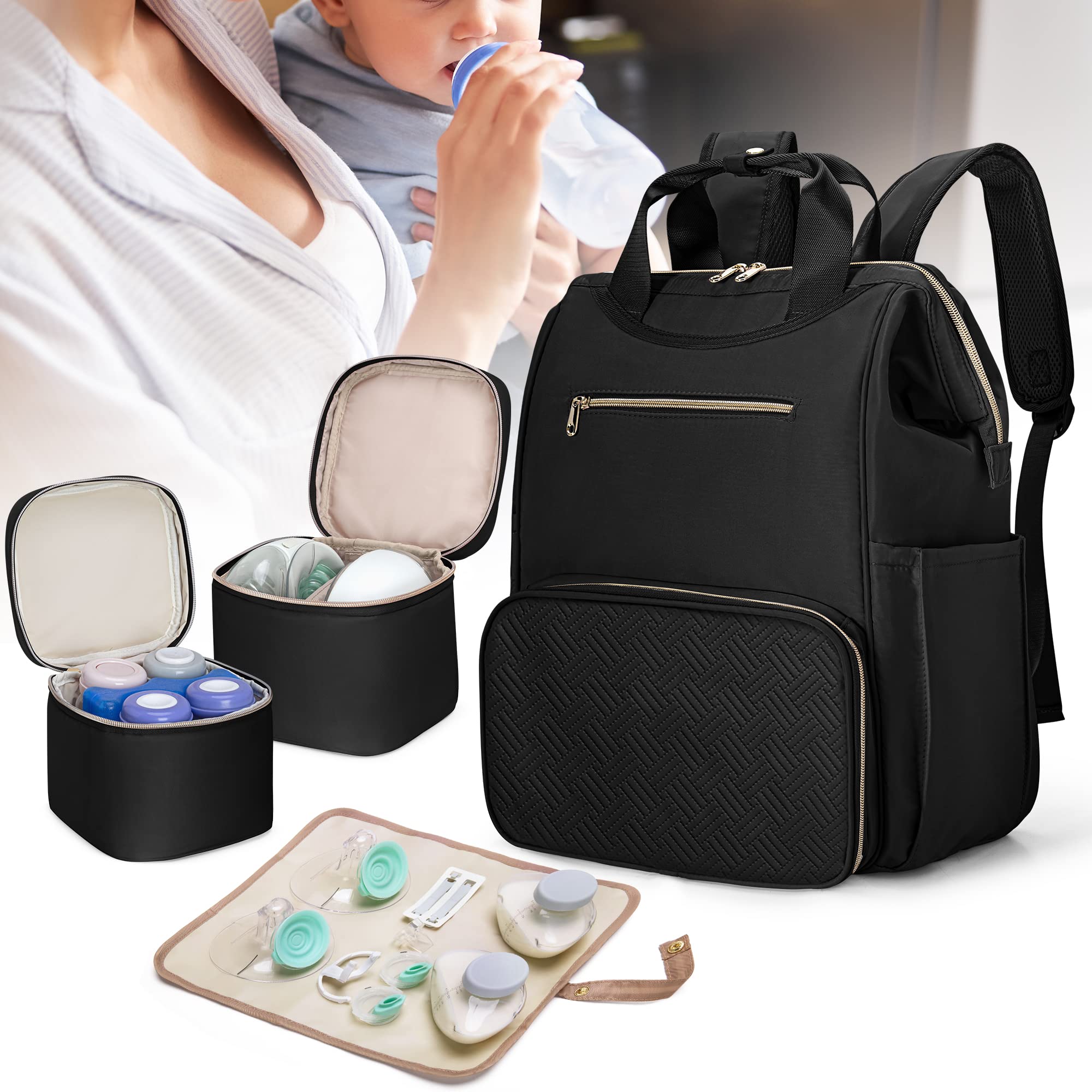 Fasrom wearable breast pump backpack anti-theft pockets protect personal items