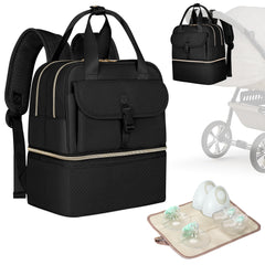 Fasrom wearable breast pump bag back view shows durable construction for on-the-go pumping.
