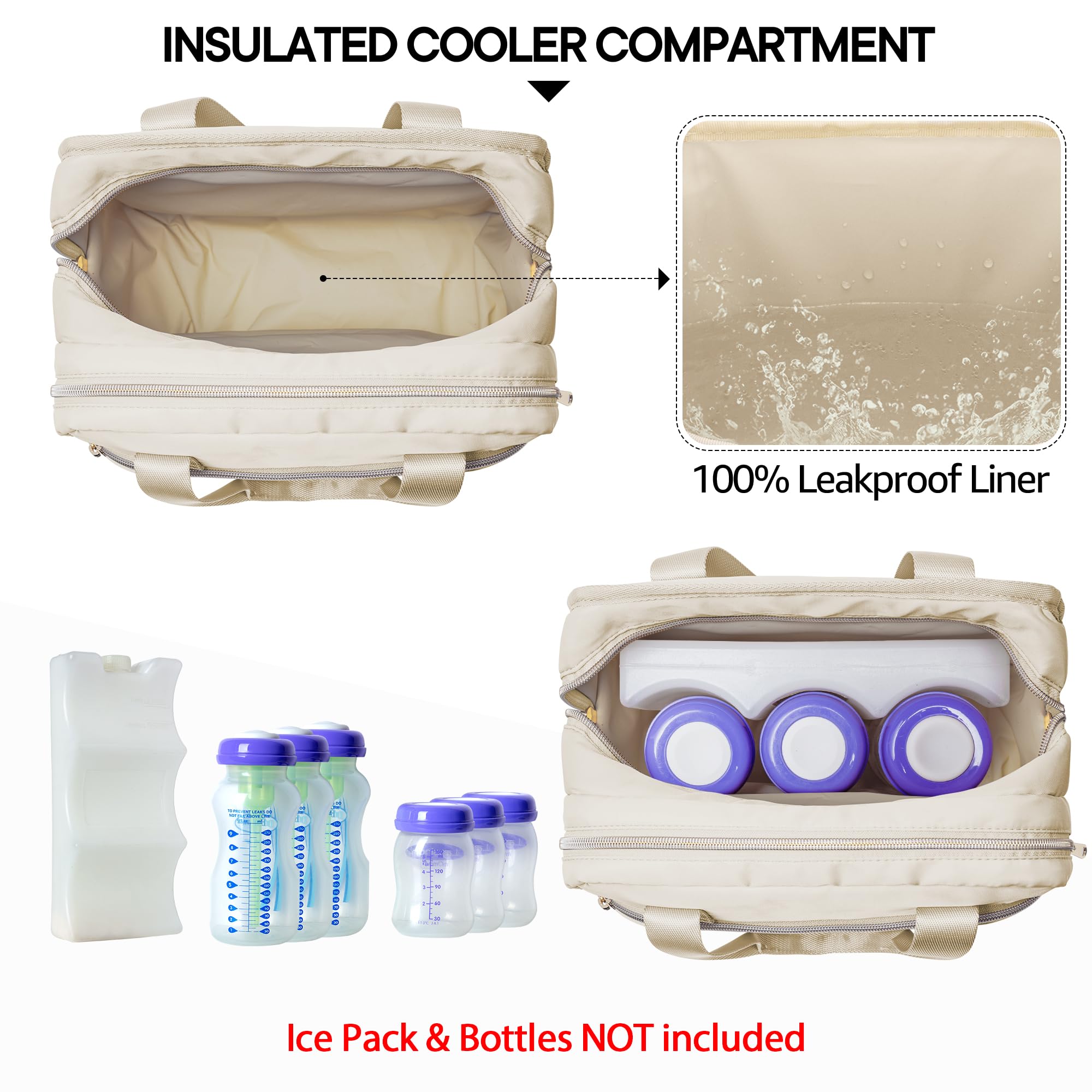 Fasrom wearable breast pump bag back pocket shows quick-access for phone and keys.