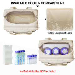Fasrom wearable breast pump bag back pocket shows quick-access for phone and keys.