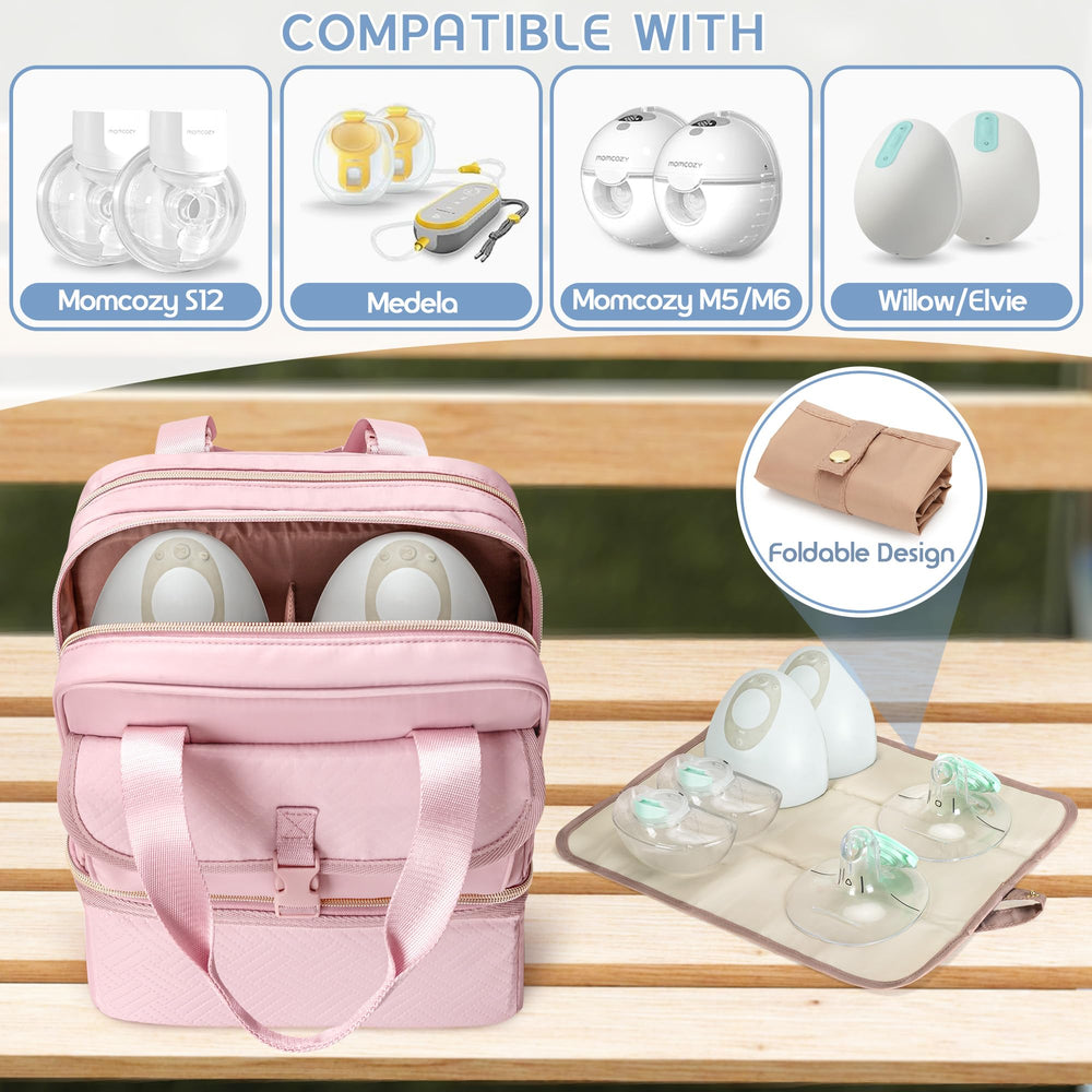 Fasrom bag interior with double zipper layers keeps pumps organized
