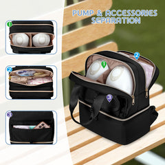Fasrom wearable breast pump bag double layers ensure padding protects your pump during travel.
