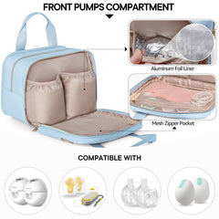 Fasrom bag with insulated cooler keeps bottles cool during commutes.