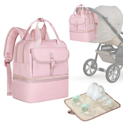 Fasrom wearable breast pump bag pink front view for easy on-the-go pumping