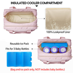 Fasrom wearable breast pump bag pink side pocket highlights quick-access storage.