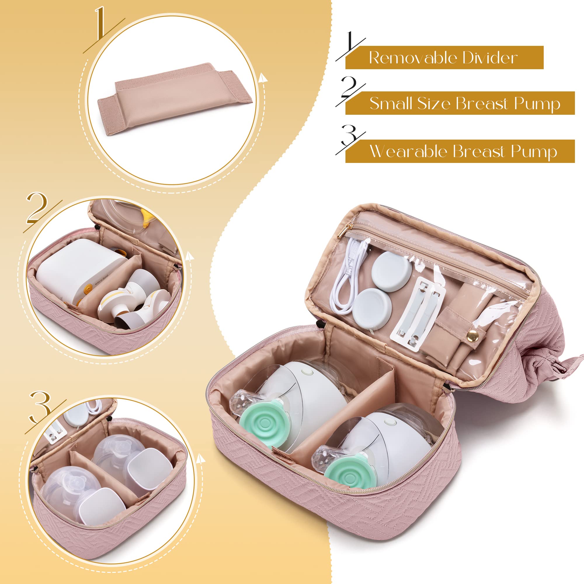 Fasrom bag side pocket open showing organized compartments for accessories