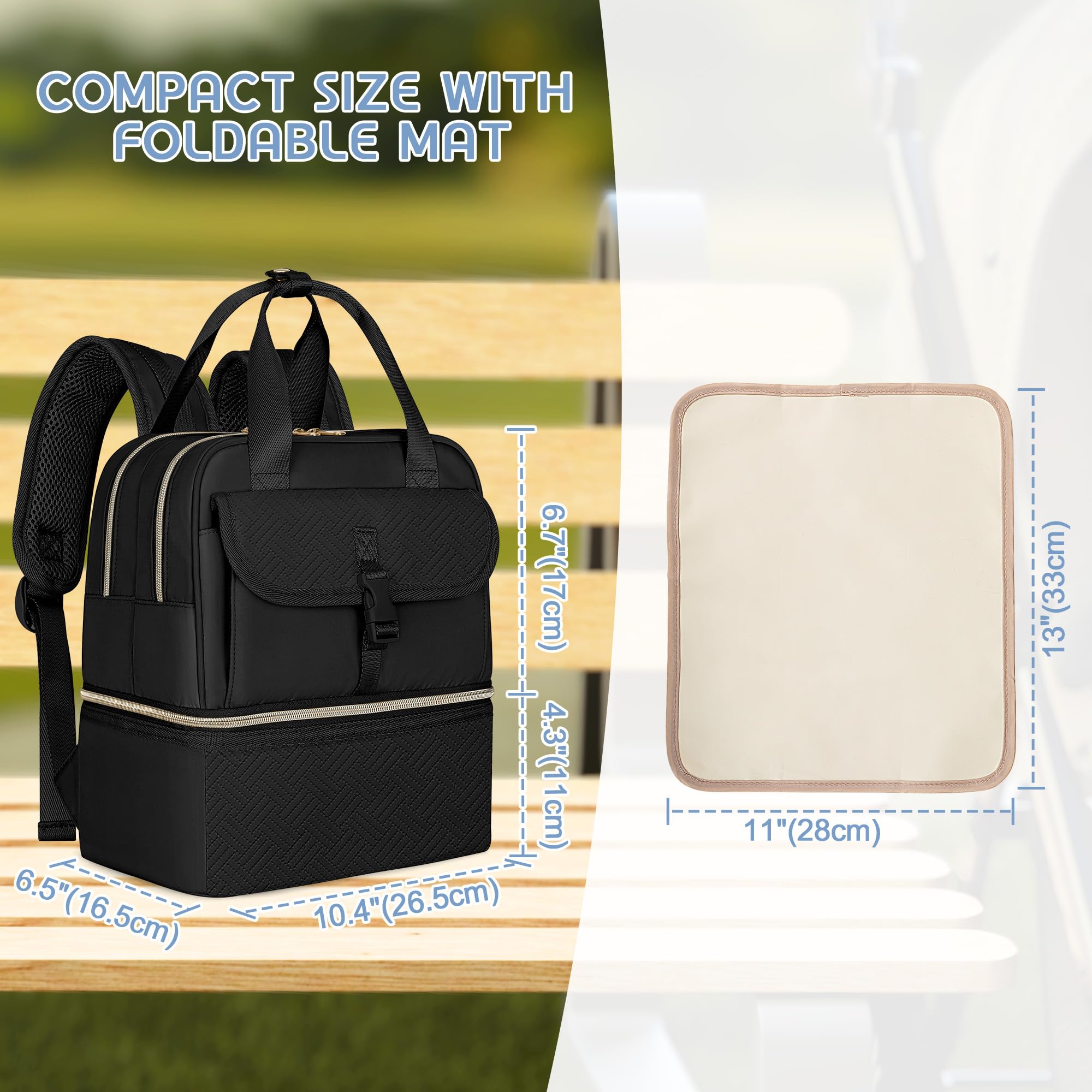 Fasrom wearable breast pump bag adjustable straps and stroller straps enable hands-free travel.