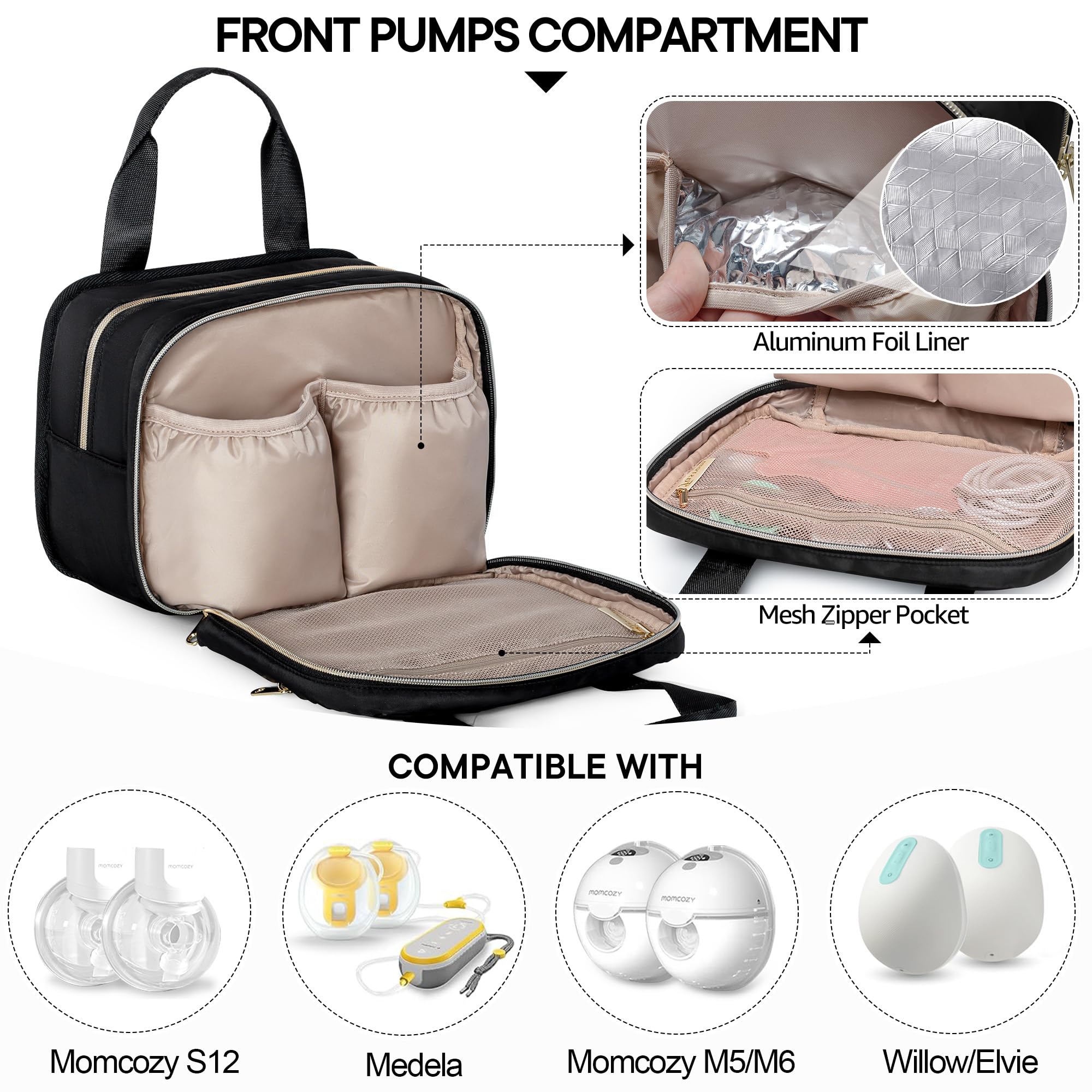 Fasrom wearable pump bag insulated cooler with ice pack keeps milk cold for hours