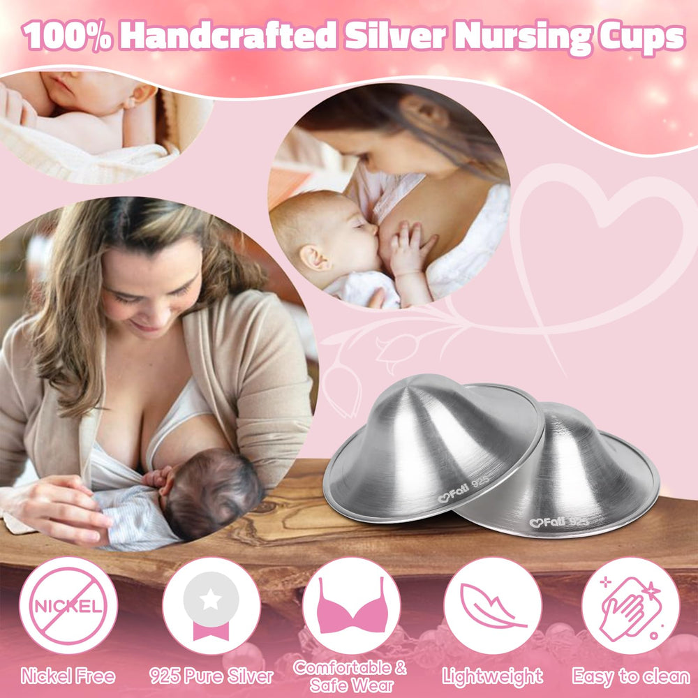 FATI silversmith-crafted nipple shields with handcrafted edges and lightweight feel.