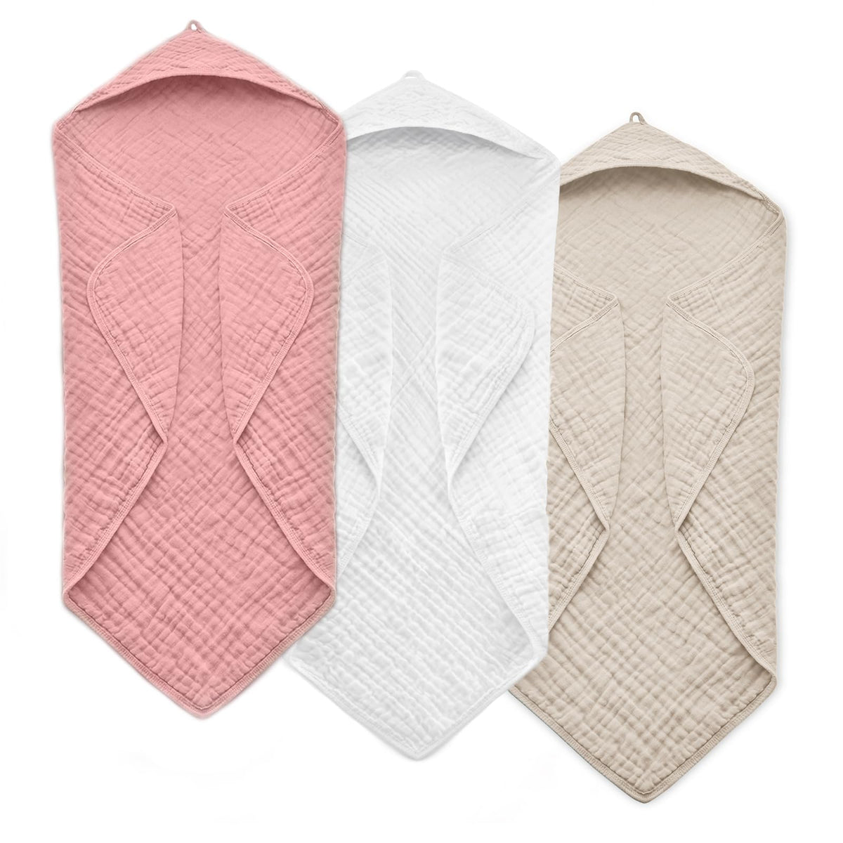 FAVERDIIY hooded baby towel newborn 35x35 inches provides cozy wrap for quick warmth after bath.