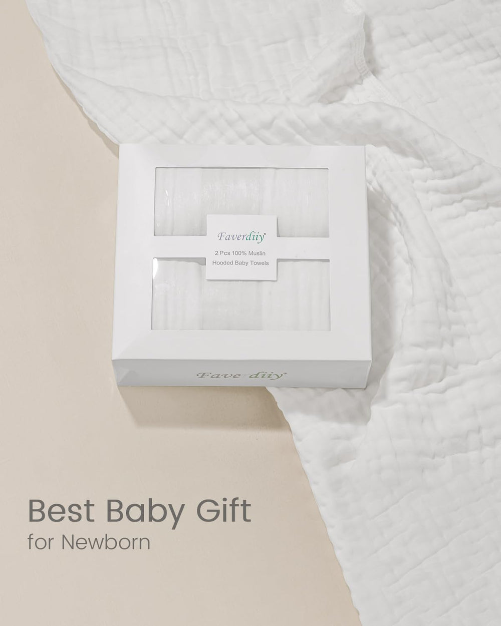 FAVERDIIY gift-ready newborn towel set, perfect for baby showers and new parents