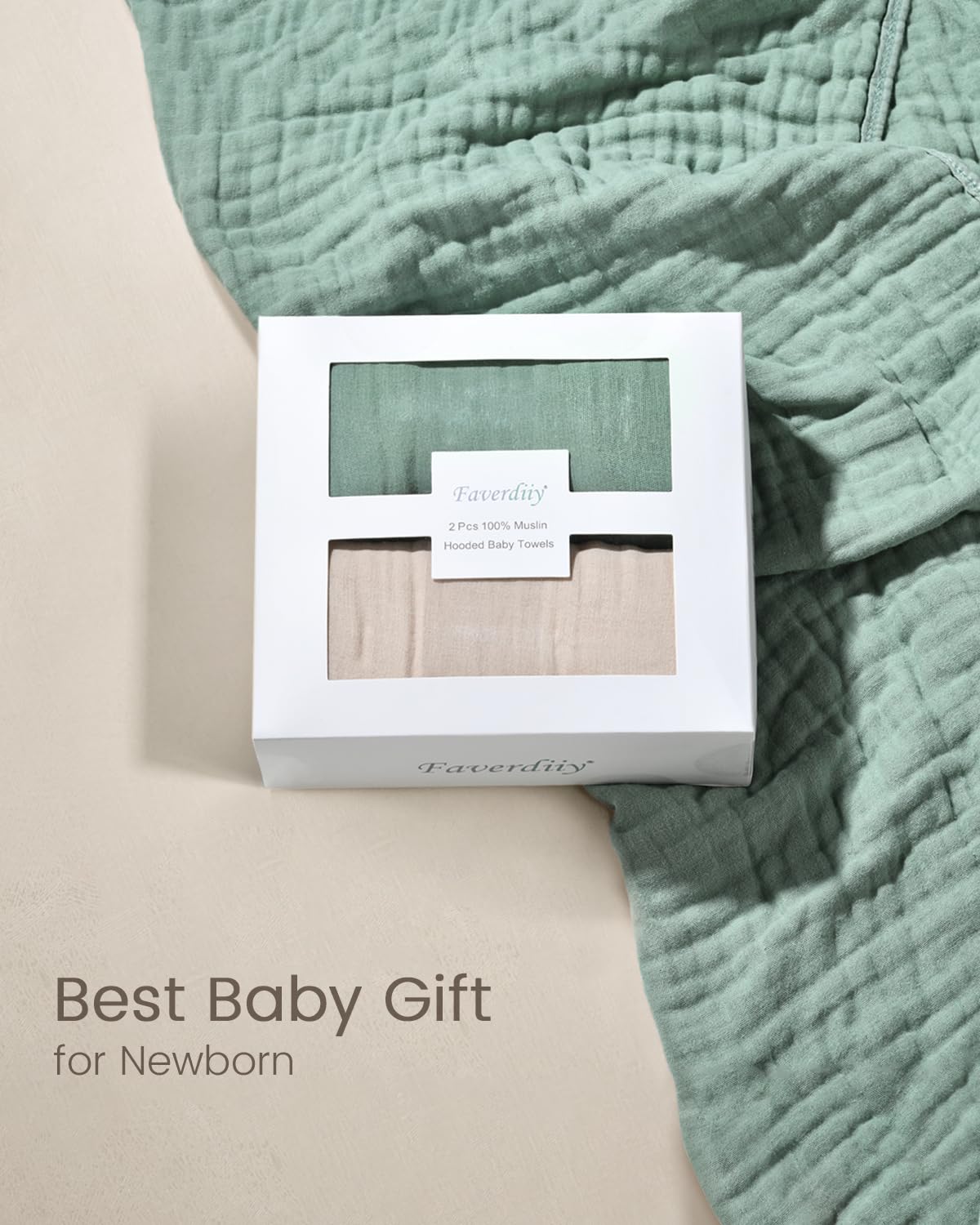 FAVERDIIY newborn gift-pack towel set for baby showers.
