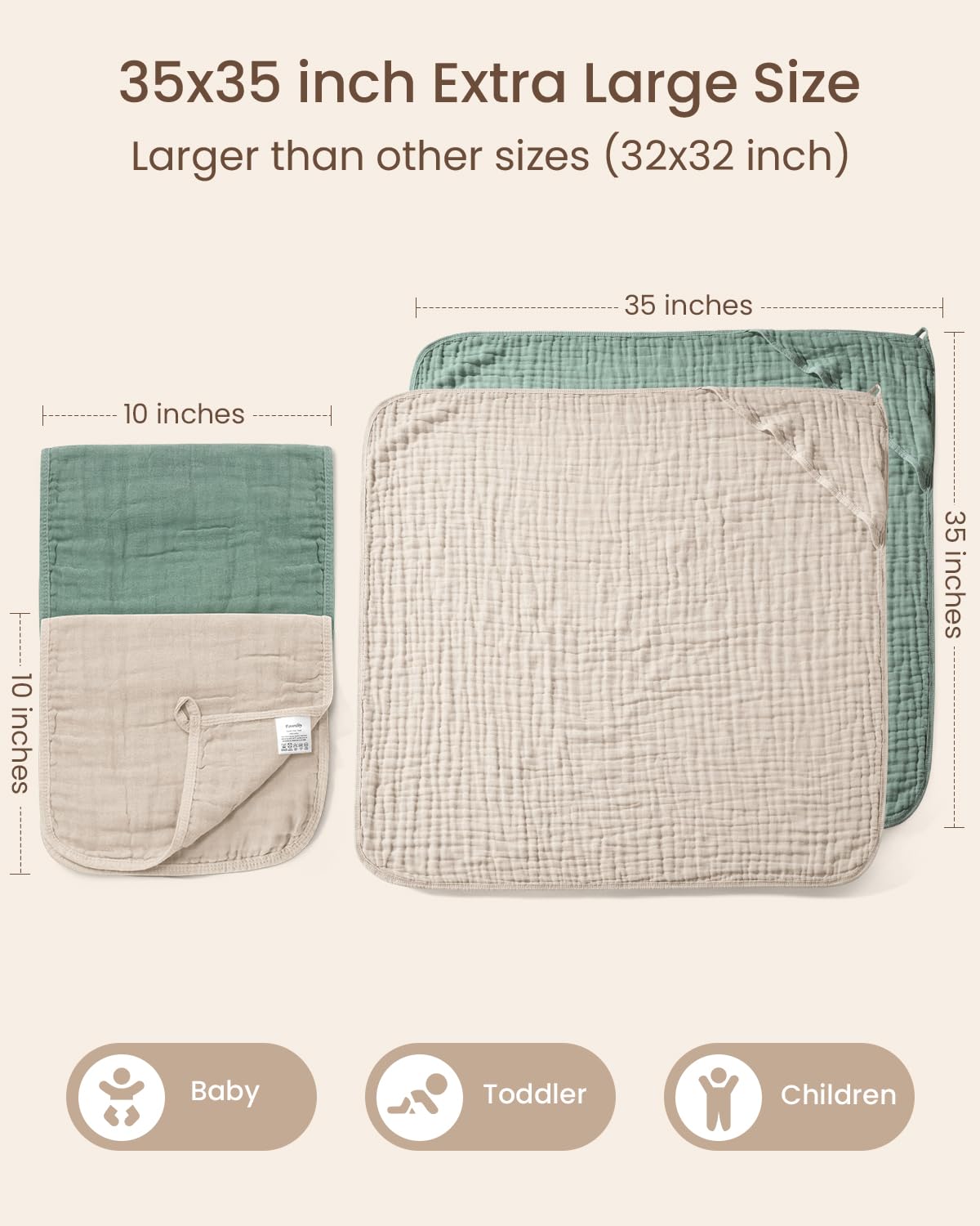 FAVERDIIY washcloth close-up demonstrates gentle absorbency for delicate skin