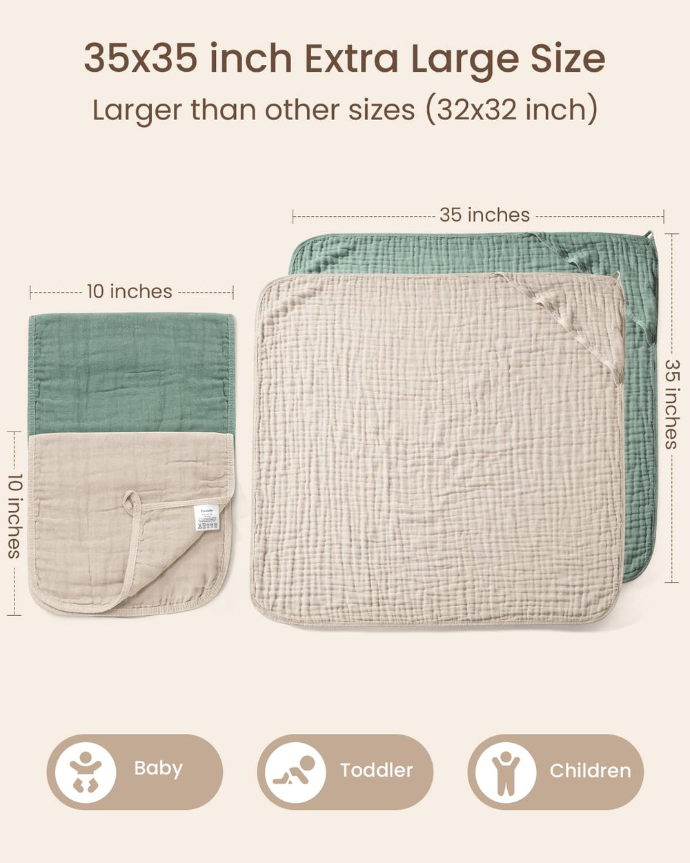 FAVERDIIY washcloth close-up demonstrates gentle absorbency for delicate skin