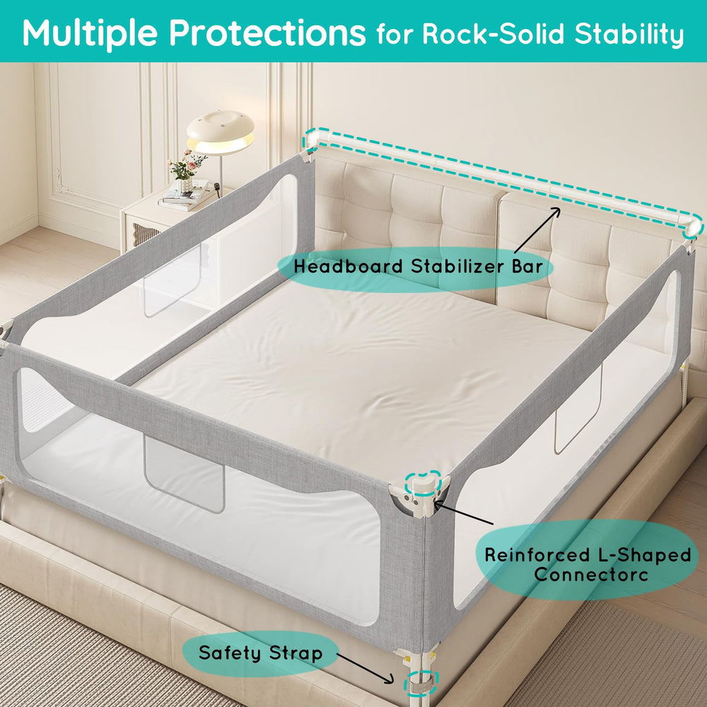 FAVIRZCE extratall king bed rail suits deep mattresses and tall beds