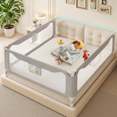 FAVIRZCE king-size bed rail with three-side protection for safer toddler sleep