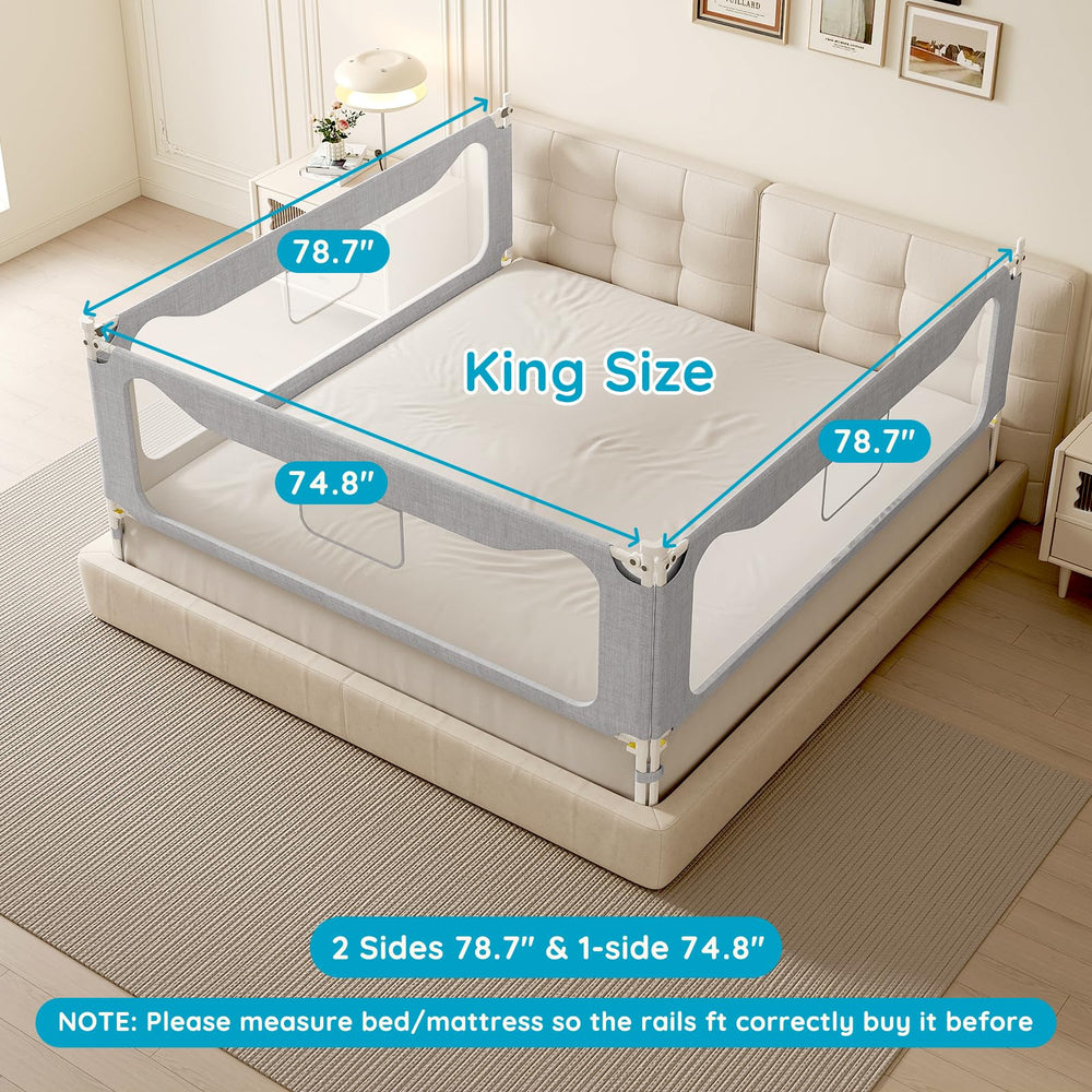 FAVIRZCE bed rail side-assembly highlights sturdy frame for king beds.