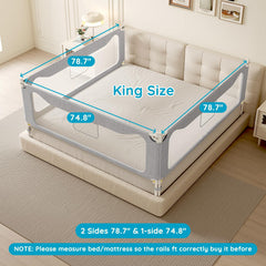 FAVIRZCE bed rail side-assembly highlights sturdy frame for king beds.