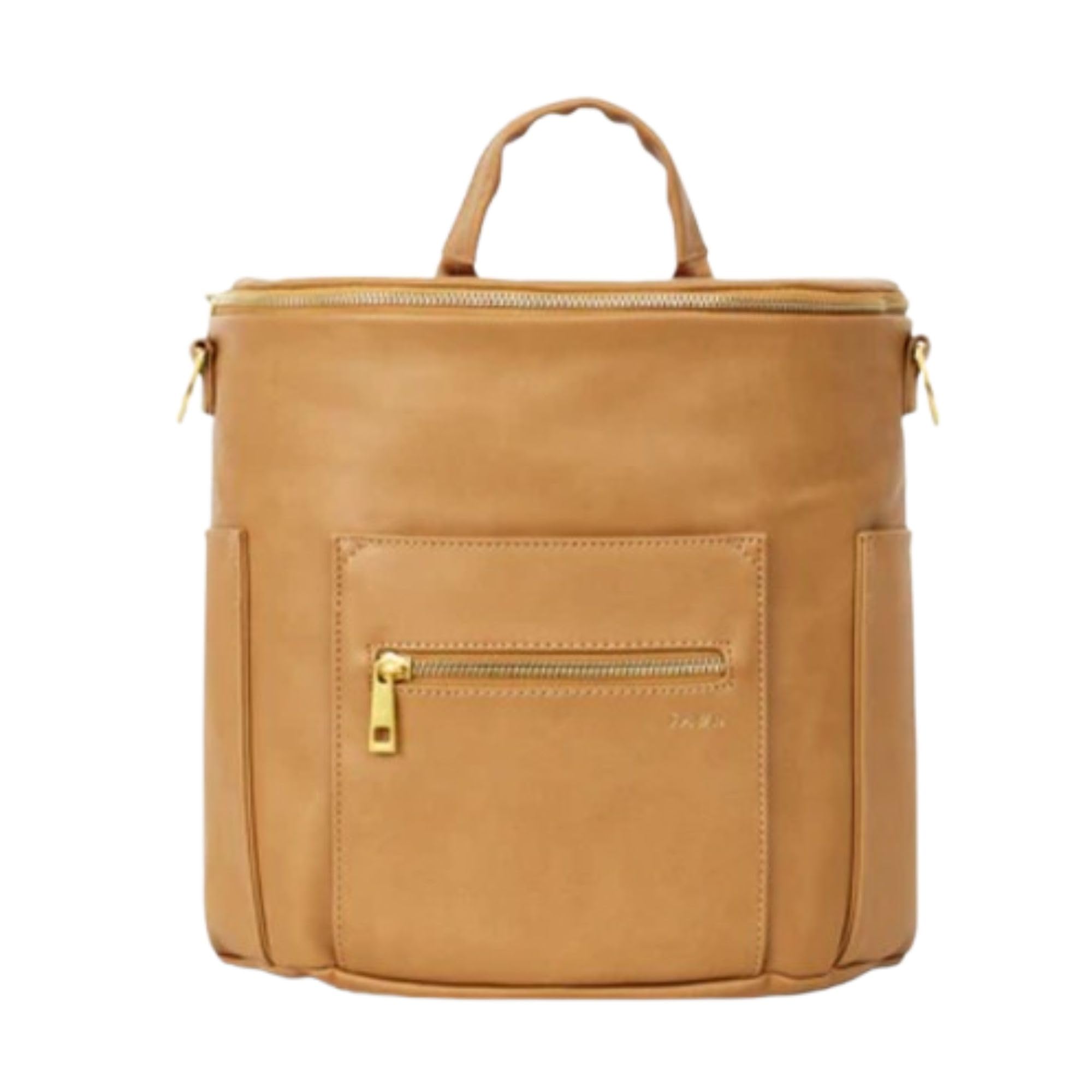 FAWN DESIGN Mini Diaper Bag front view with chic faux leather and organized pockets